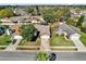 Aerial view of a suburban home with a palm tree, green lawn, and mature landscaping at 1017 Bluejack Oak Dr, Oviedo, FL 32765