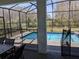 View of the screened-in pool and spa area at 2800 Simile St, Kissimmee, FL 34746