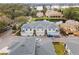 Overhead view of modern townhouses featuring well-maintained lawns and a serene pond at 2956 Oak Park Way # 45, Orlando, FL 32822