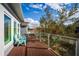 Relaxing balcony featuring glass railings, comfortable seating, and a view of the tree-lined surroundings at 8163 Upper Perse Cir, Orlando, FL 32827