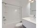 Clean bathroom featuring modern sink, mirror and shower at 1213 S Station Pl # 404, Orlando, FL 32809