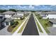 A street view showcases the homes lining a street with sidewalks and landscaping, under a partly cloudy sky at 10055 Brocksport Cir, Gotha, FL 34734