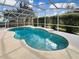 Inviting kidney-shaped pool, enclosed by a screen for year-round enjoyment, within a well-maintained backyard at 13842 Belvin Ct, Orlando, FL 32826