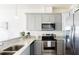 Modern kitchen with stainless steel appliances and granite countertops at 1770 Coriander Dr, Kissimmee, FL 34759