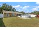 Wide view of backyard showing green grass and an above ground pool at 5019 Log Wagon Rd, Ocoee, FL 34761