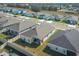New construction homes sit in a grid pattern with green lawns in this sunny aerial view at 5342 Maddie Dr, Haines City, FL 33844