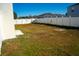 Spacious backyard with green grass and a white fence, perfect for outdoor activities at 608 Bluebill Ct, Kissimmee, FL 34759