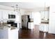 Bright kitchen featuring granite countertops, stainless steel appliances and modern lighting at 608 Bluebill Ct, Kissimmee, FL 34759