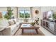 Cozy living room featuring a comfortable sectional sofa and a large window with green views at 7076 Painted Bunting Way, St Cloud, FL 34773