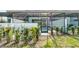 Backyard view featuring a screened-in pool, greenery and manicured landscaping at 7509 Oak Spring Ln, Davenport, FL 33837