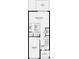 First floor plan featuring a great room, kitchen, powder room, and one-car garage with entry foyer at 2512 Penguin Blvd, Davenport, FL 33837