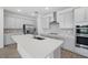 Modern kitchen featuring stainless steel appliances, a spacious island, and stylish backsplash at 4110 Gooseberry Trl, Kissimmee, FL 34746