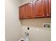 The laundry room has a sink and overhead cabinets, plus outlets for appliances at 4770 Cains Wren Trl, Sanford, FL 32771