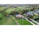 Overhead view of a home with a screened pool and fenced backyard at 1384 E Lake Shore Blvd, Kissimmee, FL 34744