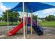Community playground featuring a covered play structure with slides and steps at 8095 Indian Creek Blvd, Kissimmee, FL 34747