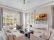Spacious and sunny living area with comfortable seating, decor and sliding glass doors at 985 Jack Nicklaus Ct, Kissimmee, FL 34747