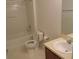 Neutral bathroom with a single sink, updated fixture and a shower and tub combo at 13812 Cepheus Dr, Orlando, FL 32828