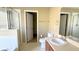 Clean bathroom featuring a vanity, toilet, shower, and bathtub at 13812 Cepheus Dr, Orlando, FL 32828