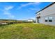 Grassy backyard with a scenic view and black aluminum fence at 2222 Derwent Dr, Davenport, FL 33896