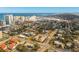 Wide aerial view of the property located in a city near the oceanfront, highlighting its location at 400 Oakridge Blvd # 5, Daytona Beach, FL 32118