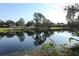 Lush trees and grass are reflected on the pond at 500 Pickfair Ter, Lake Mary, FL 32746