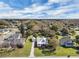 A stunning aerial view of a quaint neighborhood with lush greenery, well-kept homes, and a serene atmosphere at 513 Wisconsin Ave, St Cloud, FL 34769