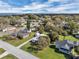 Aerial shot showcases the neighborhood with mature trees near the lake, highlighting its attractive location and community feel at 513 Wisconsin Ave, St Cloud, FL 34769