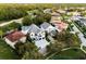 Aerial view of the neighborhood with lush greenery and well-maintained homes at 7465 Gathering Loop, Reunion, FL 34747