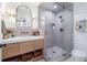 Modern bathroom featuring a glass shower, modern vanity and neutral design at 1100 S Lake Sybelia Dr, Maitland, FL 32751