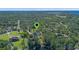 Aerial view with map pin of the property's lush surroundings and sprawling landscape at 1303 Sultan Cir, Chuluota, FL 32766