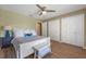 Comfortable bedroom with hardwood floors, closet space, and a ceiling fan at 1303 Sultan Cir, Chuluota, FL 32766