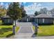 Contemporary home featuring a sleek gray exterior, stone accents, and a beautifully landscaped front yard at 2010 Hoffner Ave, Belle Isle, FL 32809