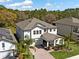 Aerial view of a beautiful two-story home with a spacious backyard and mature trees at 3245 Upland Pt, Oviedo, FL 32765