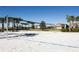 Sandy volleyball court with net, framed by palm trees in a resort style community at 8948 Adriatico Ln, Kissimmee, FL 34747