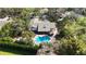 Aerial view of a home with a large pool, patio, and lush, mature landscaping at 4124 Winderlakes Dr, Orlando, FL 32835