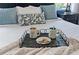 A comfortable king-sized bed features two Honey and I woke up like this coffee mugs on a serving tray at 5234 Wildwood Way, Davenport, FL 33837