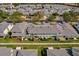 Aerial view of a neighborhood with similar rooftops, green lawns and manicured landscaping at 864 Stonechase Ln, Lake Mary, FL 32746