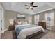 Serene main bedroom featuring a tray ceiling, soft lighting, and ample space for relaxation at 864 Stonechase Ln, Lake Mary, FL 32746