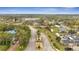 Wide aerial shot of the neighborhood showing tree-lined streets and a picturesque lake at 112 Lake Butler Ave, Haines City, FL 33844
