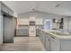 Updated kitchen features two-tone cabinetry, stainless steel appliances, granite countertops, and stylish backsplash at 112 Lake Butler Ave, Haines City, FL 33844