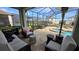 Cozy screened-in patio area with comfortable seating, perfect for relaxing outdoors at 1731 Caribbean View Ter, Kissimmee, FL 34747