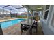 Screened-in pool area features ample seating and a built-in grill area at 1731 Caribbean View Ter, Kissimmee, FL 34747