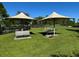 Inviting community dog park with shade structures, benches and lush green grass at 2369 Palm Park Loop, Clermont, FL 34714