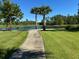 Picturesque walking path with a view of the lake and lush landscaping at 2369 Palm Park Loop, Clermont, FL 34714