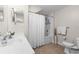 Clean bathroom with a tub and shower, tiled floor, and white vanity at 4008 San Gallo Dr # 102, Kissimmee, FL 34741