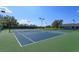 Well-maintained tennis courts with green and blue surfaces, surrounded by fencing and lush greenery at 8011 Saint James Way, Mount Dora, FL 32757