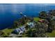 Expansive aerial view of waterfront residences with private docks and swimming pools against a stunning water backdrop at 9575 Ne 306Th Ct, Fort Mc Coy, FL 32134