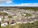 This aerial view showcases the community's layout and surrounding landscape at 993 Calico Pointe Cir, Groveland, FL 34736