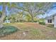 Large backyard with mature trees and a shed at 2642 Tierra Cir, Winter Park, FL 32792