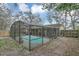 Spacious backyard showcasing a refreshing pool with a screened enclosure and a well-maintained yard at 388 Winnway St, Apopka, FL 32712